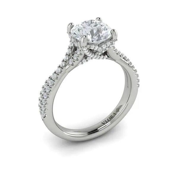 Woven Pave Round Diamond Engagement Ring James & Williams Jewelers Berwyn, IL