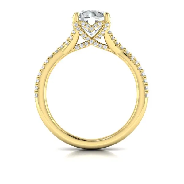Woven Pave Round Diamond Engagement Ring Image 3 James & Williams Jewelers Berwyn, IL