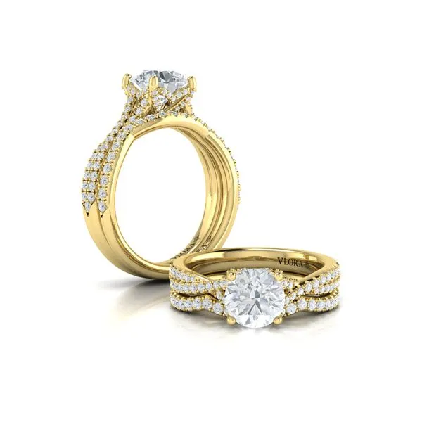 Woven Pave Round Diamond Engagement Ring Image 4 James & Williams Jewelers Berwyn, IL