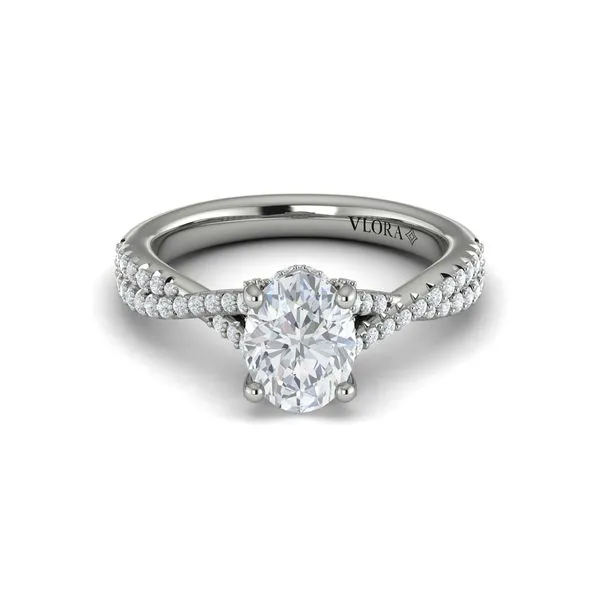 Woven Pave Oval Diamond Engagement Ring Image 2 James & Williams Jewelers Berwyn, IL