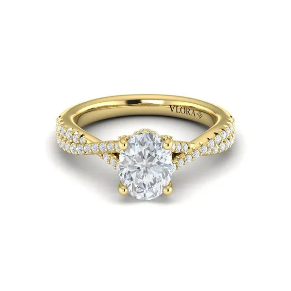 Woven Pave Oval Diamond Engagement Ring Image 2 James & Williams Jewelers Berwyn, IL