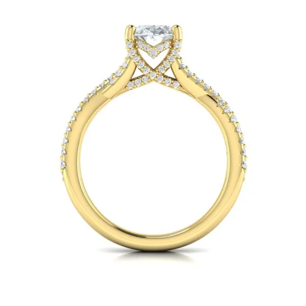 Woven Pave Oval Diamond Engagement Ring Image 3 James & Williams Jewelers Berwyn, IL