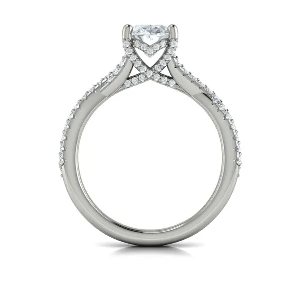 Woven Pave Oval Diamond Engagement Ring Image 3 James & Williams Jewelers Berwyn, IL
