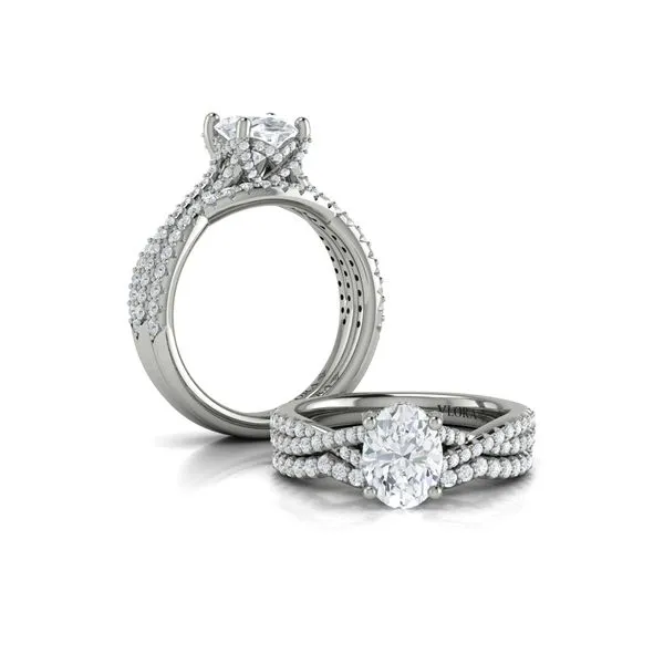 Woven Pave Oval Diamond Engagement Ring Image 4 James & Williams Jewelers Berwyn, IL