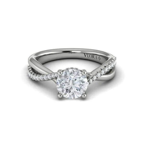 Entwined Hidden Halo Engagement Ring Image 2 James & Williams Jewelers Berwyn, IL