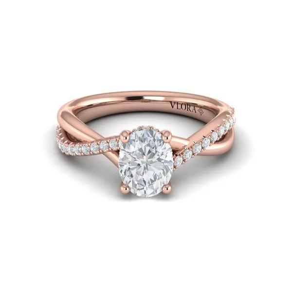 Entwined Oval Hidden Halo Engagement Ring Image 2 James & Williams Jewelers Berwyn, IL
