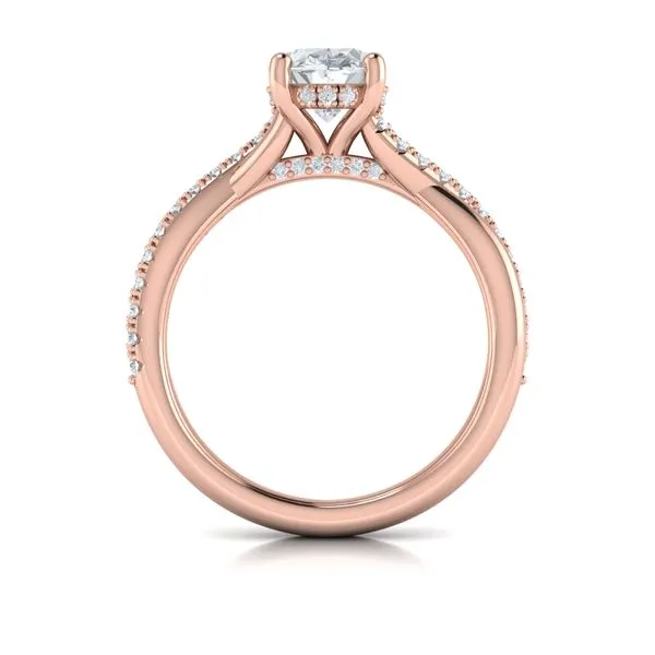 Entwined Oval Hidden Halo Engagement Ring Image 3 James & Williams Jewelers Berwyn, IL