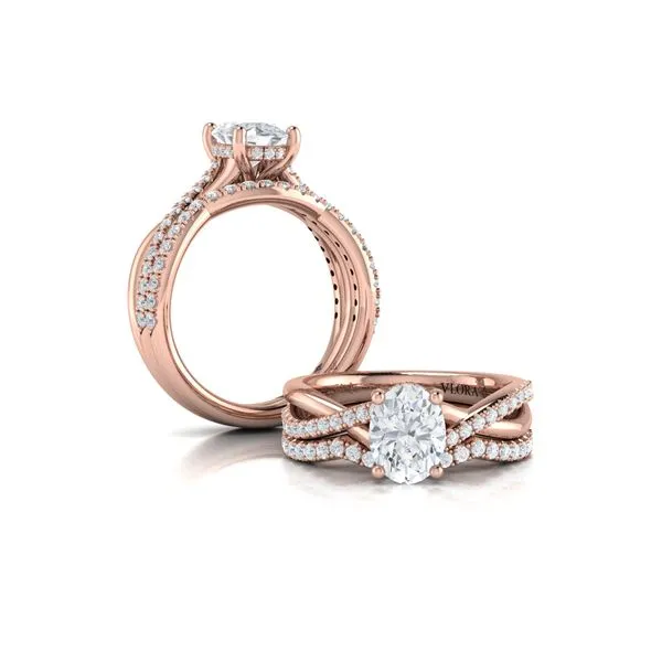 Entwined Oval Hidden Halo Engagement Ring Image 4 James & Williams Jewelers Berwyn, IL