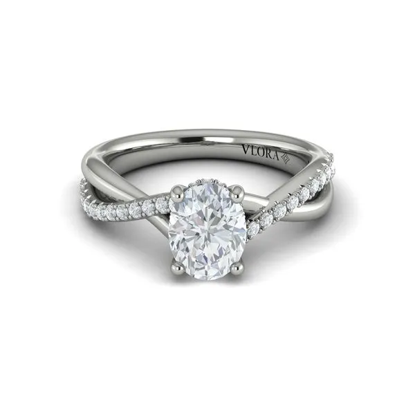 Entwined Oval Hidden Halo Engagement Ring Image 2 James & Williams Jewelers Berwyn, IL