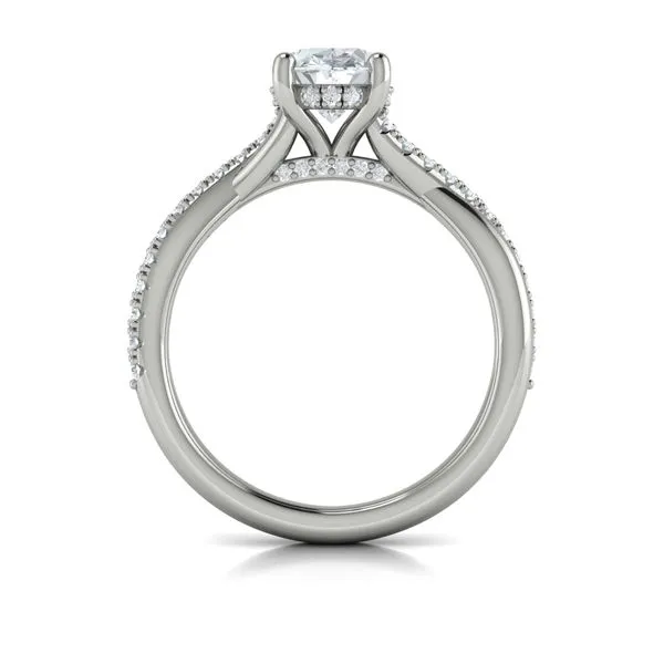 Entwined Oval Hidden Halo Engagement Ring Image 3 James & Williams Jewelers Berwyn, IL