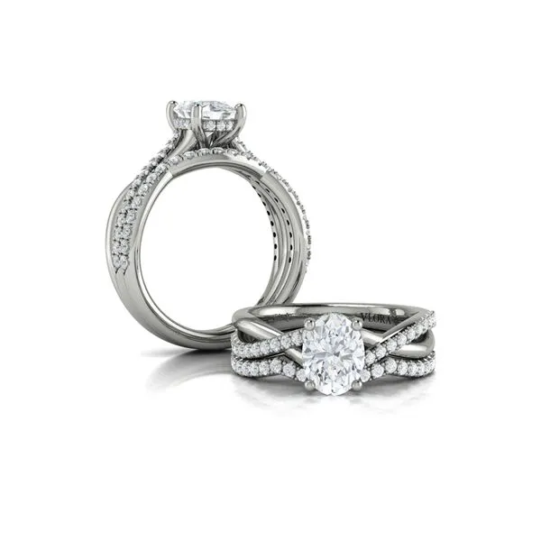 Entwined Oval Hidden Halo Engagement Ring Image 4 James & Williams Jewelers Berwyn, IL