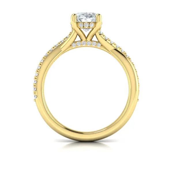 Entwined Oval Hidden Halo Engagement Ring Image 3 James & Williams Jewelers Berwyn, IL