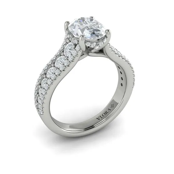 Bold Cathedral Oval Diamond Engagement Ring James & Williams Jewelers Berwyn, IL
