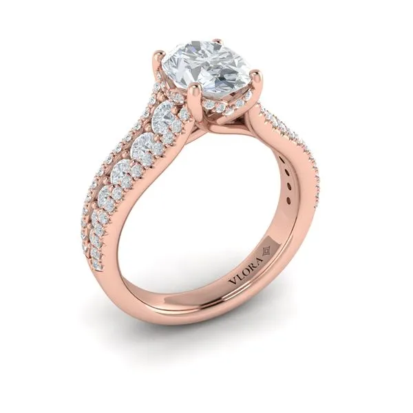 Bold Cathedral Oval Diamond Engagement Ring James & Williams Jewelers Berwyn, IL