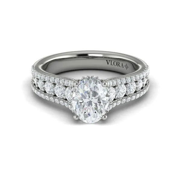 Bold Cathedral Oval Diamond Engagement Ring Image 2 James & Williams Jewelers Berwyn, IL