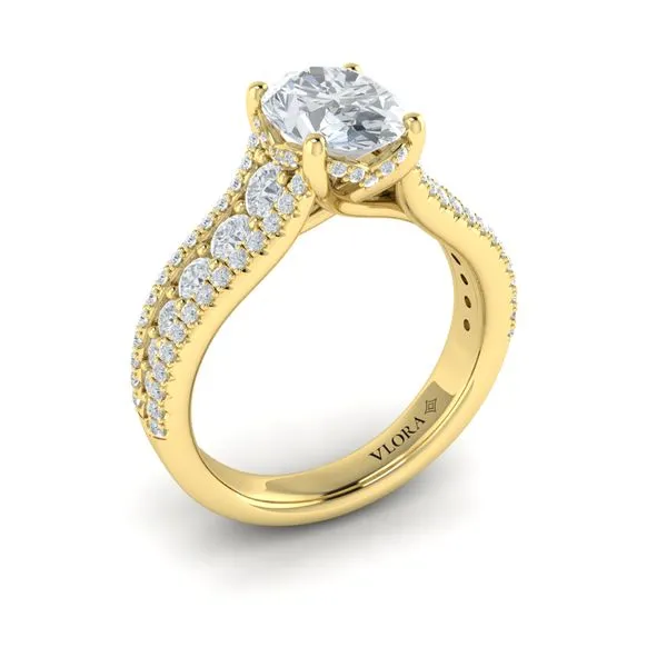 Bold Cathedral Oval Diamond Engagement Ring James & Williams Jewelers Berwyn, IL