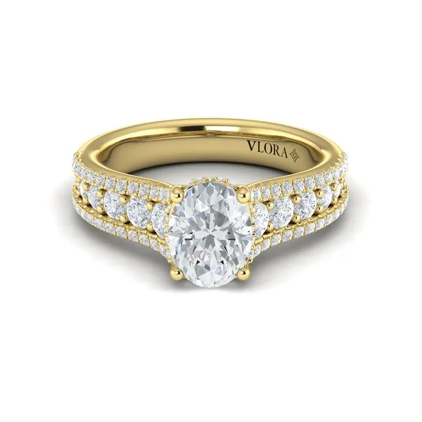 Bold Cathedral Oval Diamond Engagement Ring Image 2 James & Williams Jewelers Berwyn, IL