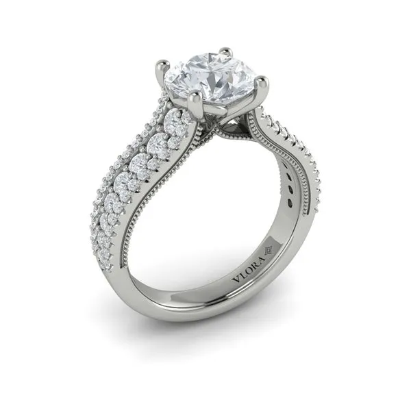Bold Cathedral Round Diamond Engagement Ring James & Williams Jewelers Berwyn, IL