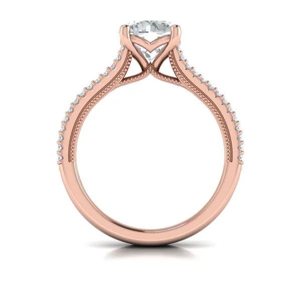 Bold Cathedral Round Diamond Engagement Ring Image 3 Mitchell's Jewelry Norman, OK