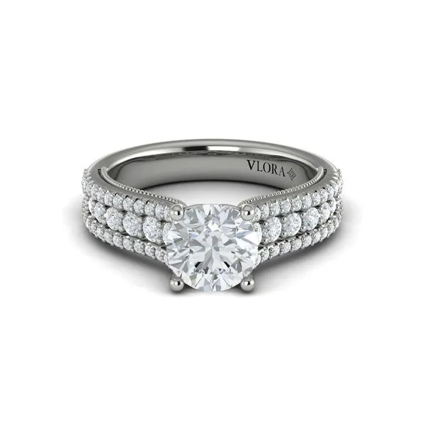 Bold Cathedral Round Diamond Engagement Ring Image 2 James & Williams Jewelers Berwyn, IL