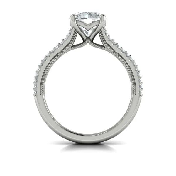 Bold Cathedral Round Diamond Engagement Ring Image 3 James & Williams Jewelers Berwyn, IL