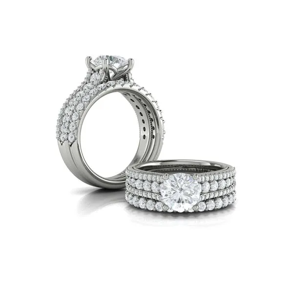 Bold Cathedral Round Diamond Engagement Ring Image 4 James & Williams Jewelers Berwyn, IL