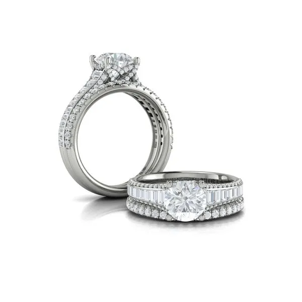 Dramatic Cathedral Hidden Halo Engagement Ring Image 4 James & Williams Jewelers Berwyn, IL