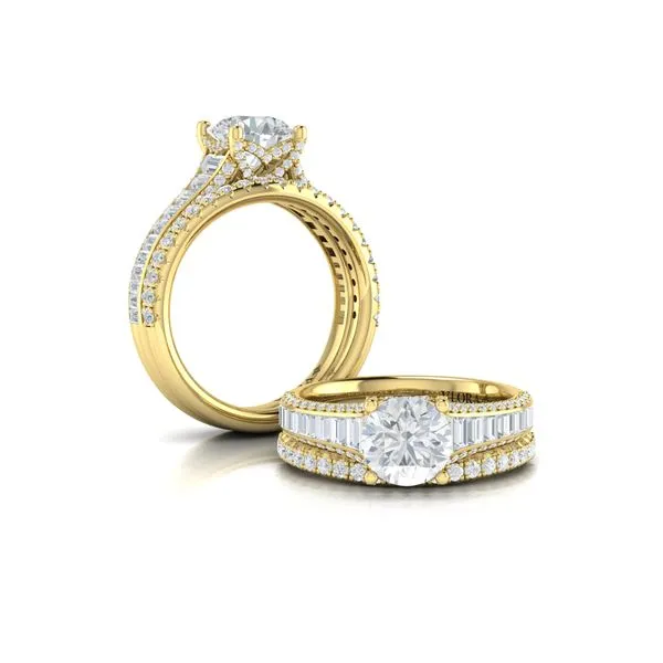 Dramatic Cathedral Hidden Halo Engagement Ring Image 4 James & Williams Jewelers Berwyn, IL