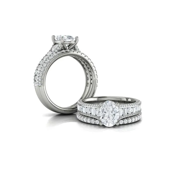 Opulent Cathedral Oval Diamond Engagement Ring Image 4 James & Williams Jewelers Berwyn, IL
