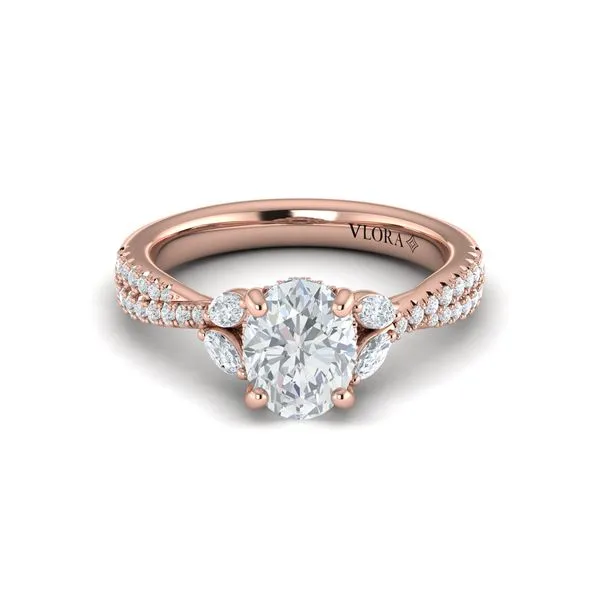 Enchanted Vine Oval Hidden Halo Engagement Ring Image 2 James & Williams Jewelers Berwyn, IL