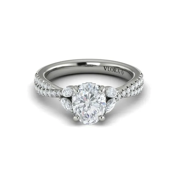 Enchanted Vine Oval Hidden Halo Engagement Ring Image 2 James & Williams Jewelers Berwyn, IL