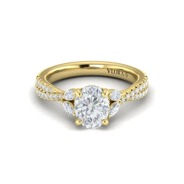 Enchanted Vine Oval Hidden Halo Engagement Ring Image 2 James & Williams Jewelers Berwyn, IL