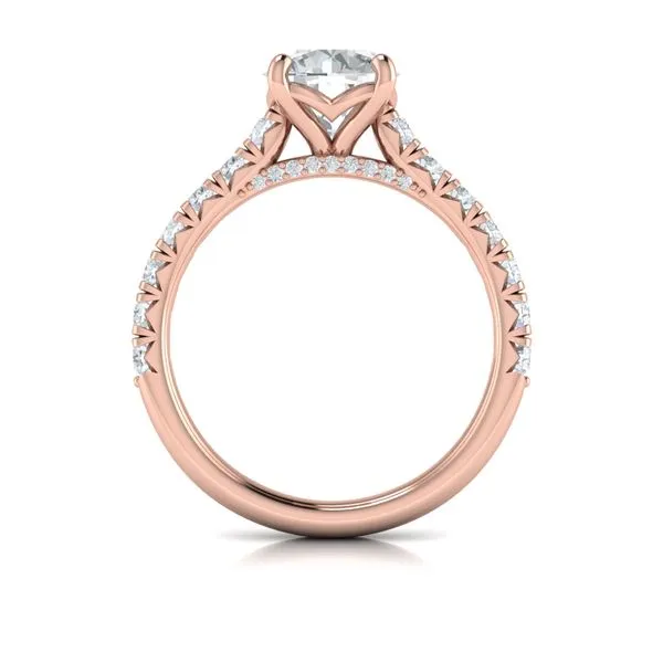 French Cathedral Round Diamond Engagement Ring Image 3 James & Williams Jewelers Berwyn, IL