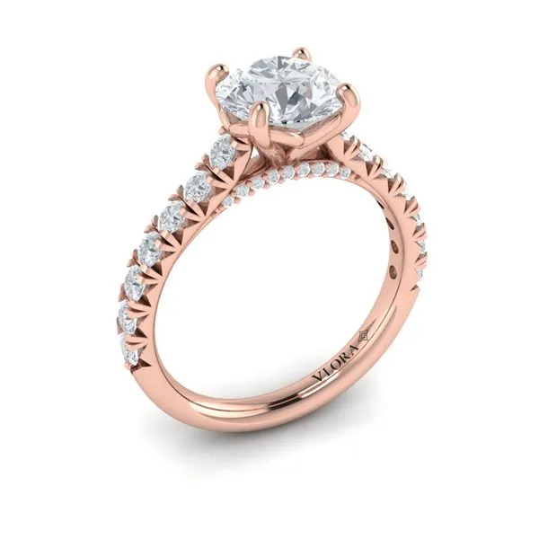 French Cathedral Round Diamond Engagement Ring James & Williams Jewelers Berwyn, IL