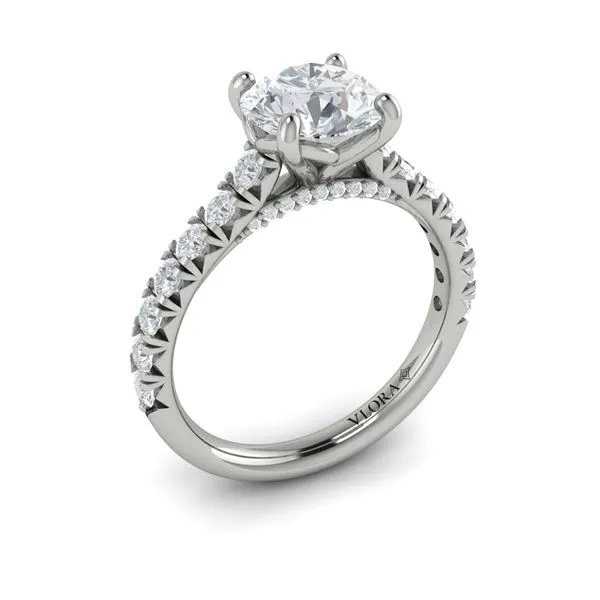 French Cathedral Round Diamond Engagement Ring James & Williams Jewelers Berwyn, IL