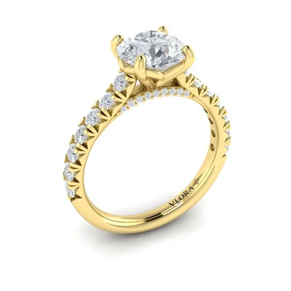 French Cathedral Round Diamond Engagement Ring James & Williams Jewelers Berwyn, IL