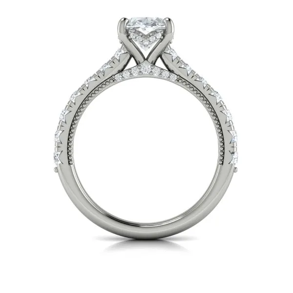 French Cathedral Oval Hidden Halo Engagement Ring Image 3 James & Williams Jewelers Berwyn, IL
