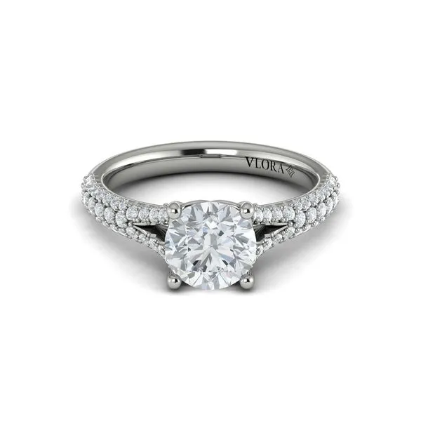 Splendid Cathedral Split Shank Engagement Ring Image 2 James & Williams Jewelers Berwyn, IL
