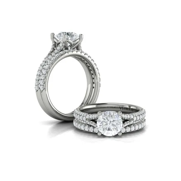 Splendid Cathedral Split Shank Engagement Ring Image 4 James & Williams Jewelers Berwyn, IL
