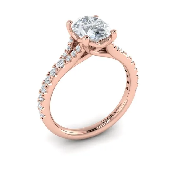 Splendid Cathedral Split Shank Oval Engagement Ring James & Williams Jewelers Berwyn, IL