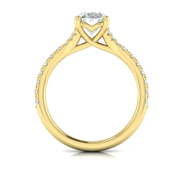 Splendid Cathedral Split Shank Oval Engagement Ring Image 3 James & Williams Jewelers Berwyn, IL