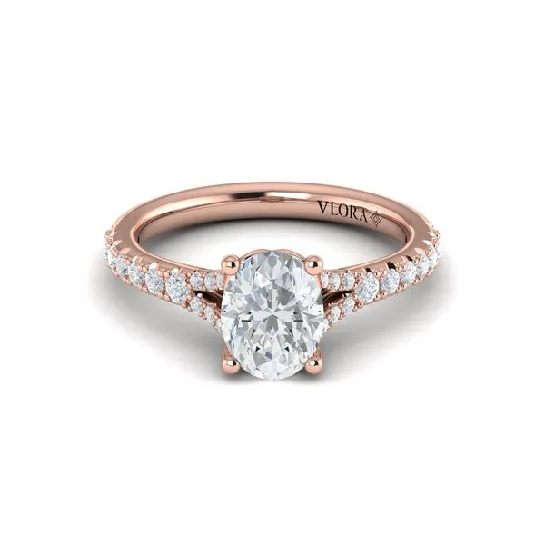 Splendid Cathedral Split Shank Oval Engagement Ring Image 2 James & Williams Jewelers Berwyn, IL