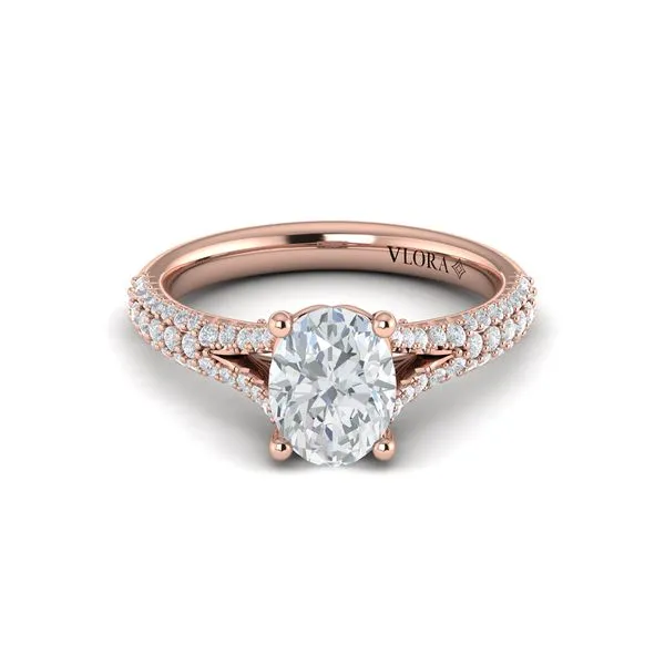 Splendid Cathedral Split Shank Oval Engagement Ring Image 2 James & Williams Jewelers Berwyn, IL