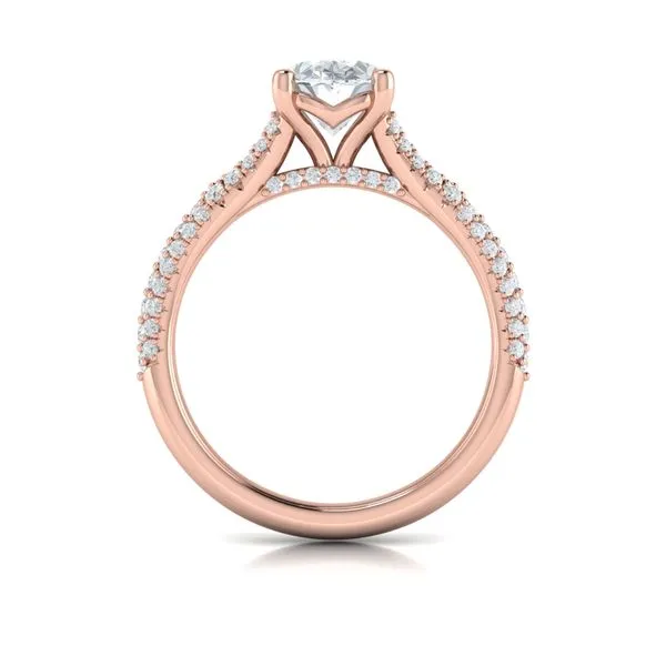 Splendid Cathedral Split Shank Oval Engagement Ring Image 3 James & Williams Jewelers Berwyn, IL