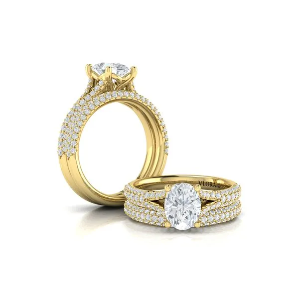 Splendid Cathedral Split Shank Oval Engagement Ring Image 4 Mitchell's Jewelry Norman, OK