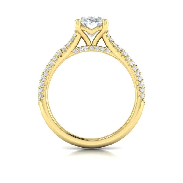 Splendid Cathedral Split Shank Oval Engagement Ring Image 3 James & Williams Jewelers Berwyn, IL