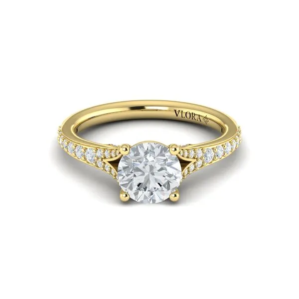 Charming Cathedral Split Shank Engagement Ring Image 2 James & Williams Jewelers Berwyn, IL
