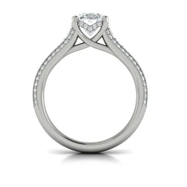 Elegant Oval Modern Vintage Engagement Ring Image 3 James & Williams Jewelers Berwyn, IL