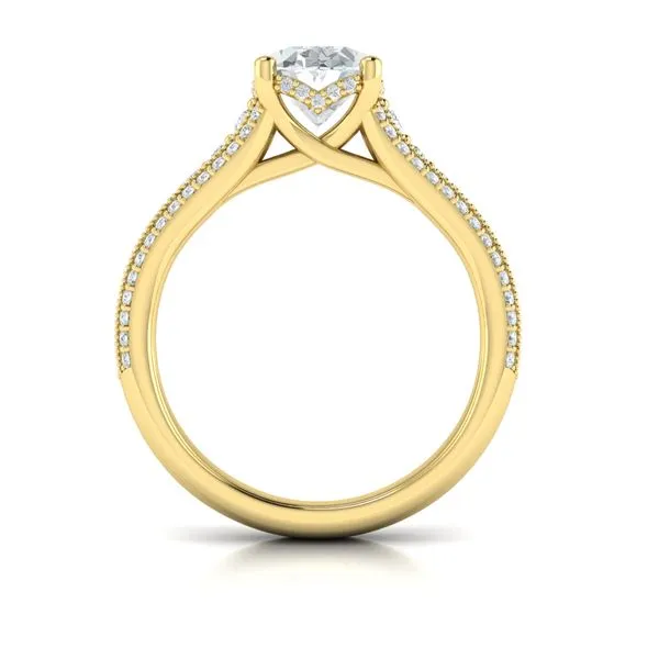 Elegant Oval Modern Vintage Engagement Ring Image 3 James & Williams Jewelers Berwyn, IL