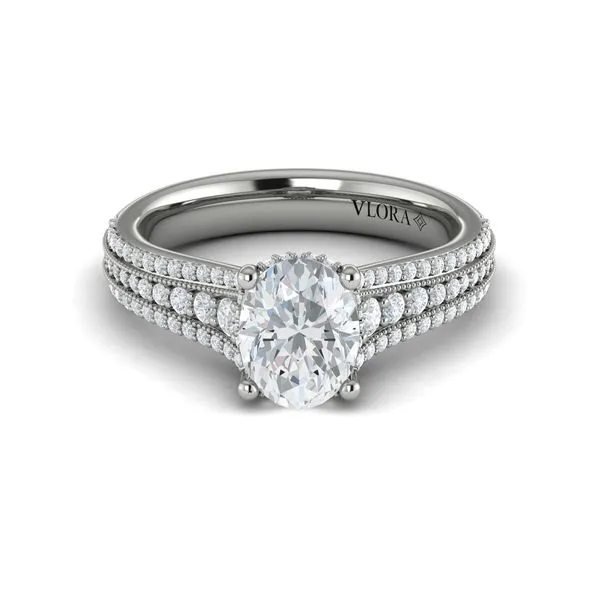 Elegant Oval Modern Vintage Engagement Ring Image 2 James & Williams Jewelers Berwyn, IL